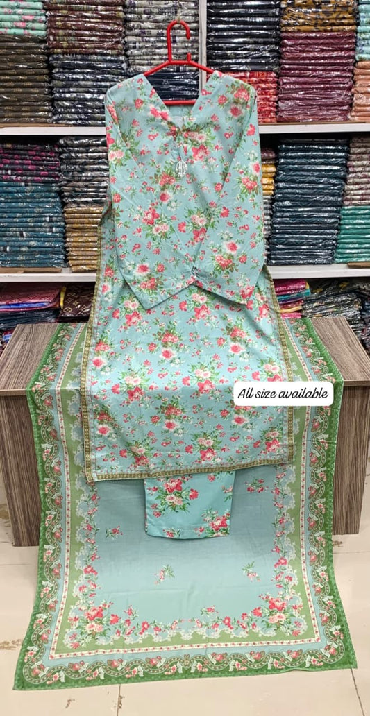 Bin saeed original 3pc Lawn Suit Stitched
