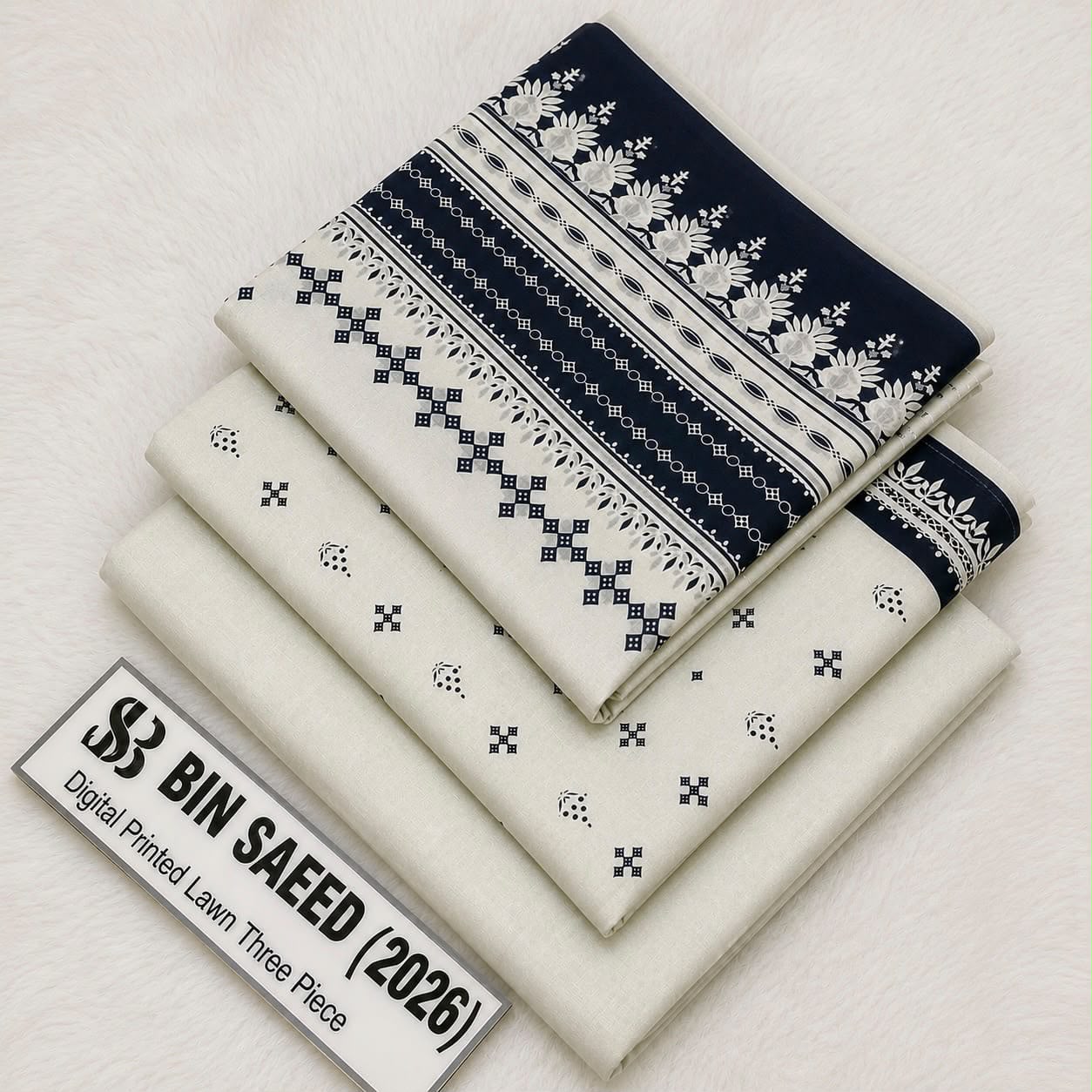 Bin Saeed Lawn 3Pcs (100% Original)