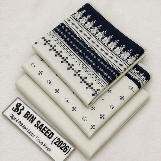 Bin Saeed Lawn 3Pcs (100% Original)