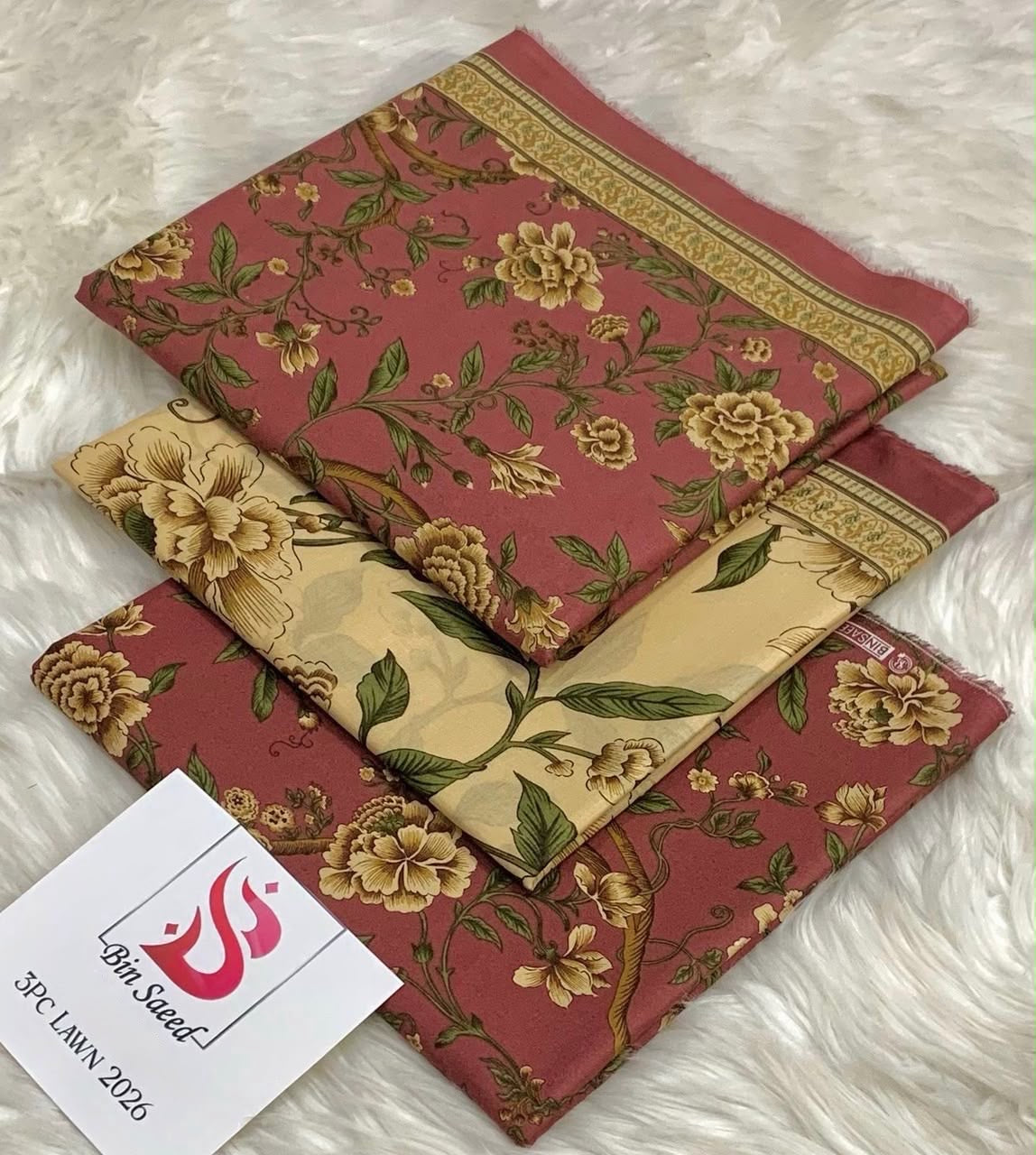 Bin Saeed Lawn Collection 2026 | Original 3 Piece Unstitched Stitched/Ready to wear