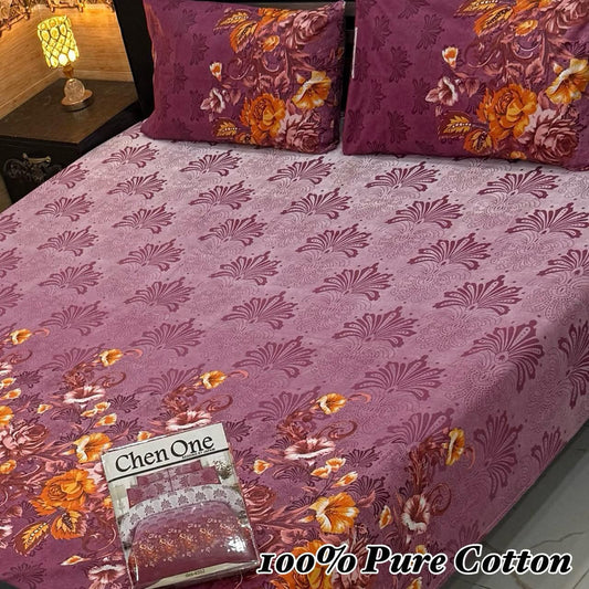 ChenOne 100% Pure Cotton Bedsheet Set – 3 Piece King Size Bedding Collection