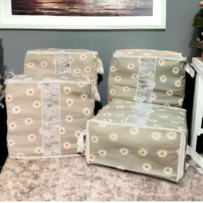 Storage Bag & Organizer for Clothes & Blanket Green And Pink Colours