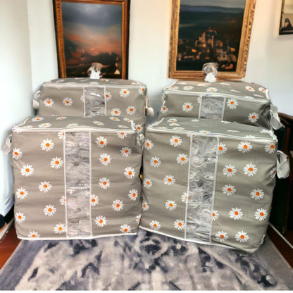 Storage Bag & Organizer for Clothes & Blanket Green And Pink Colours