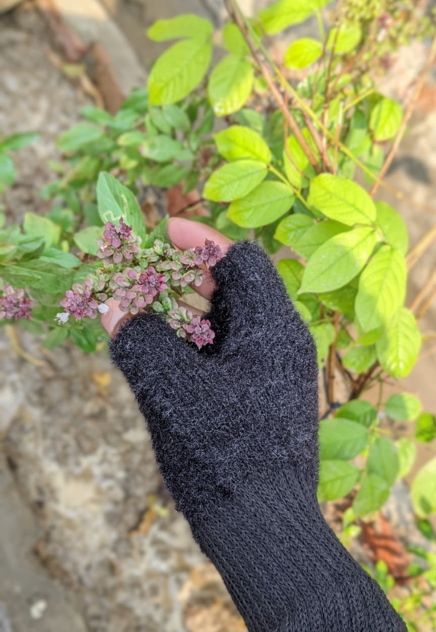 Half Finger Fluffy Velvet Gloves for Girls