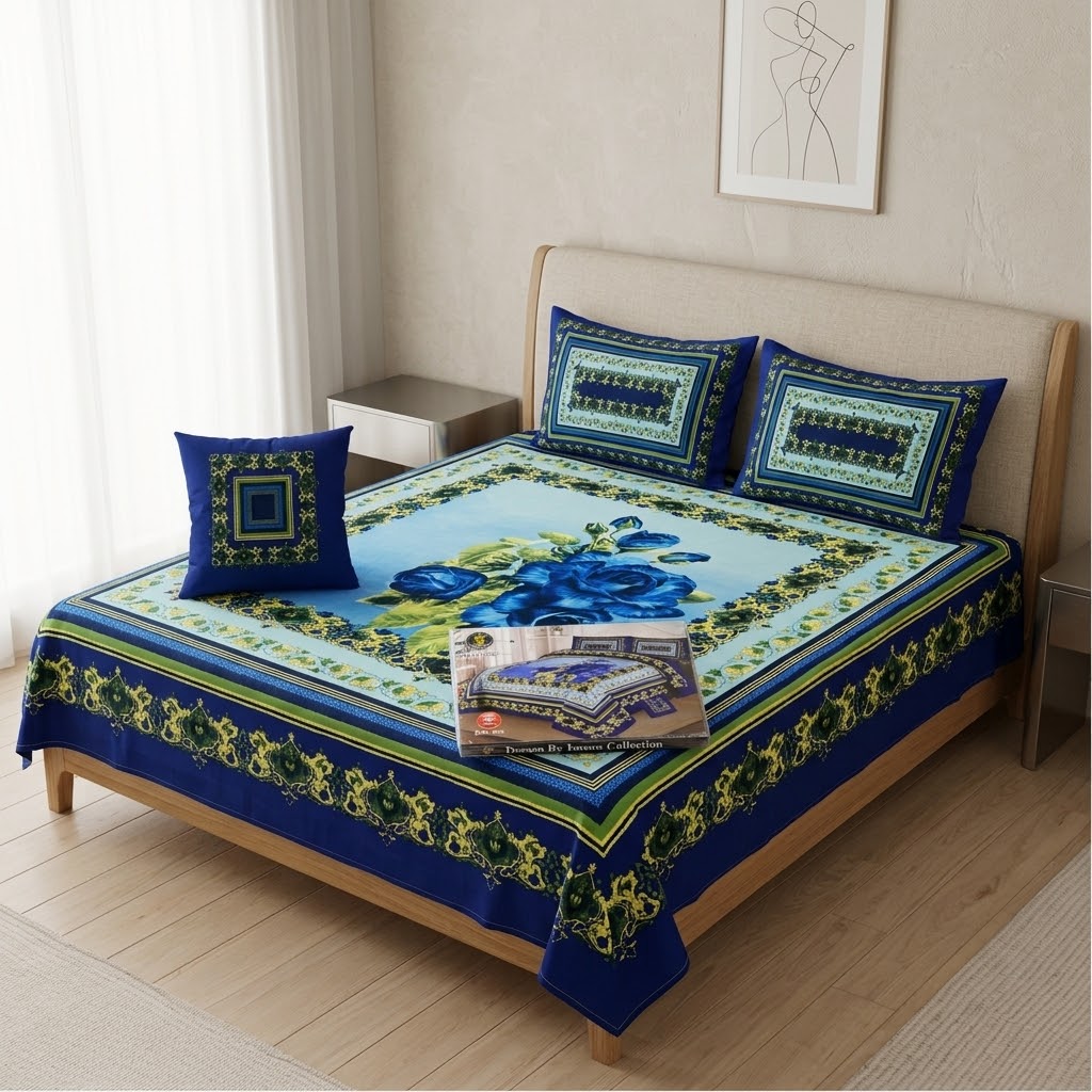 Dream 4 PCS 3D Panel Bedsheet Price in Pakistan | Fabiha Online