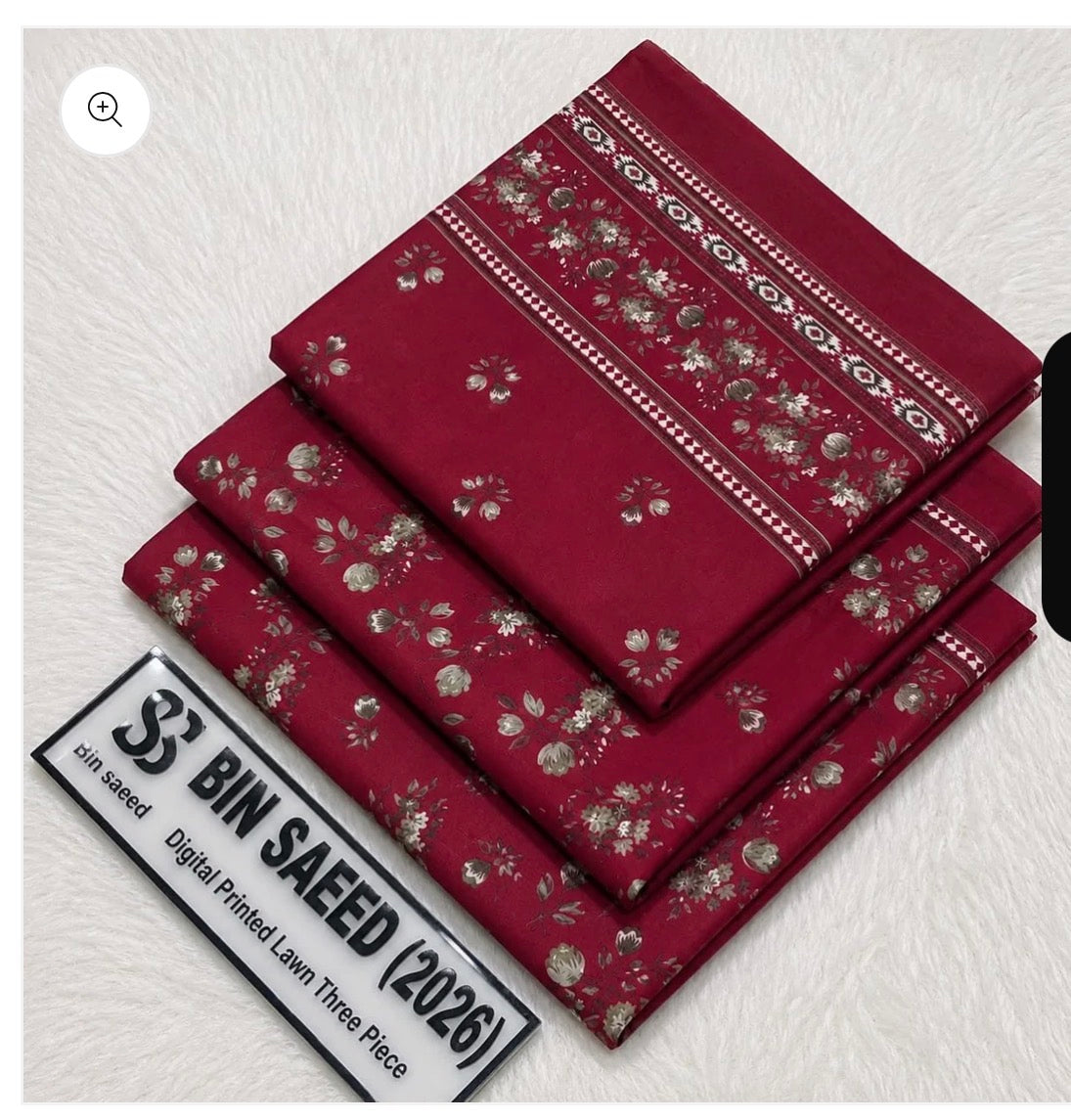 Original Bin Saeed Lawn 3 Piece Unstitched Suit 2026 Collection