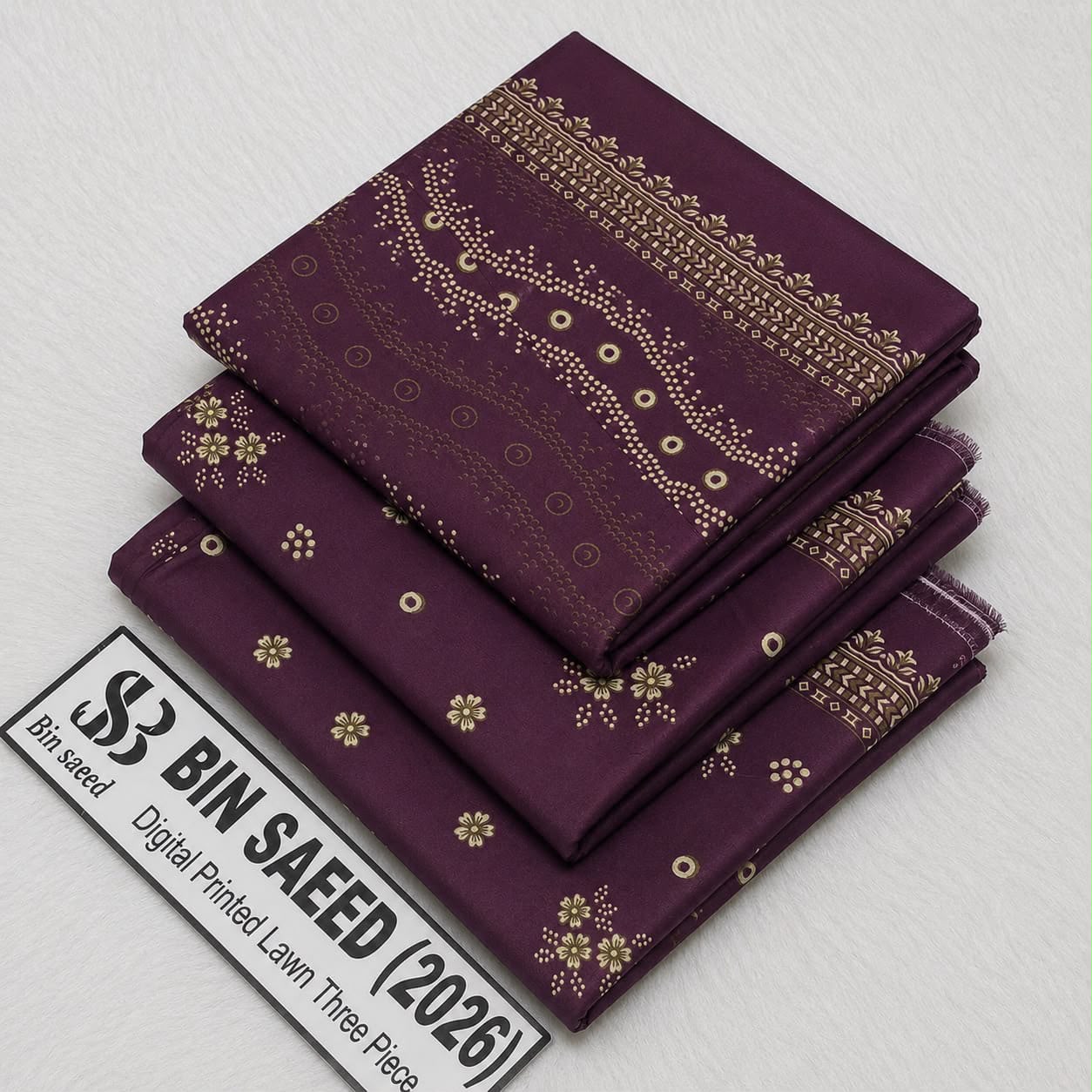 Original Bin Saeed Lawn 3 Piece Unstitched Suit 2026 Collection