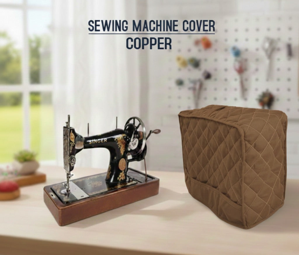 Premium cotton quilted stitching machine cover in black and maroon available online in Pakistan