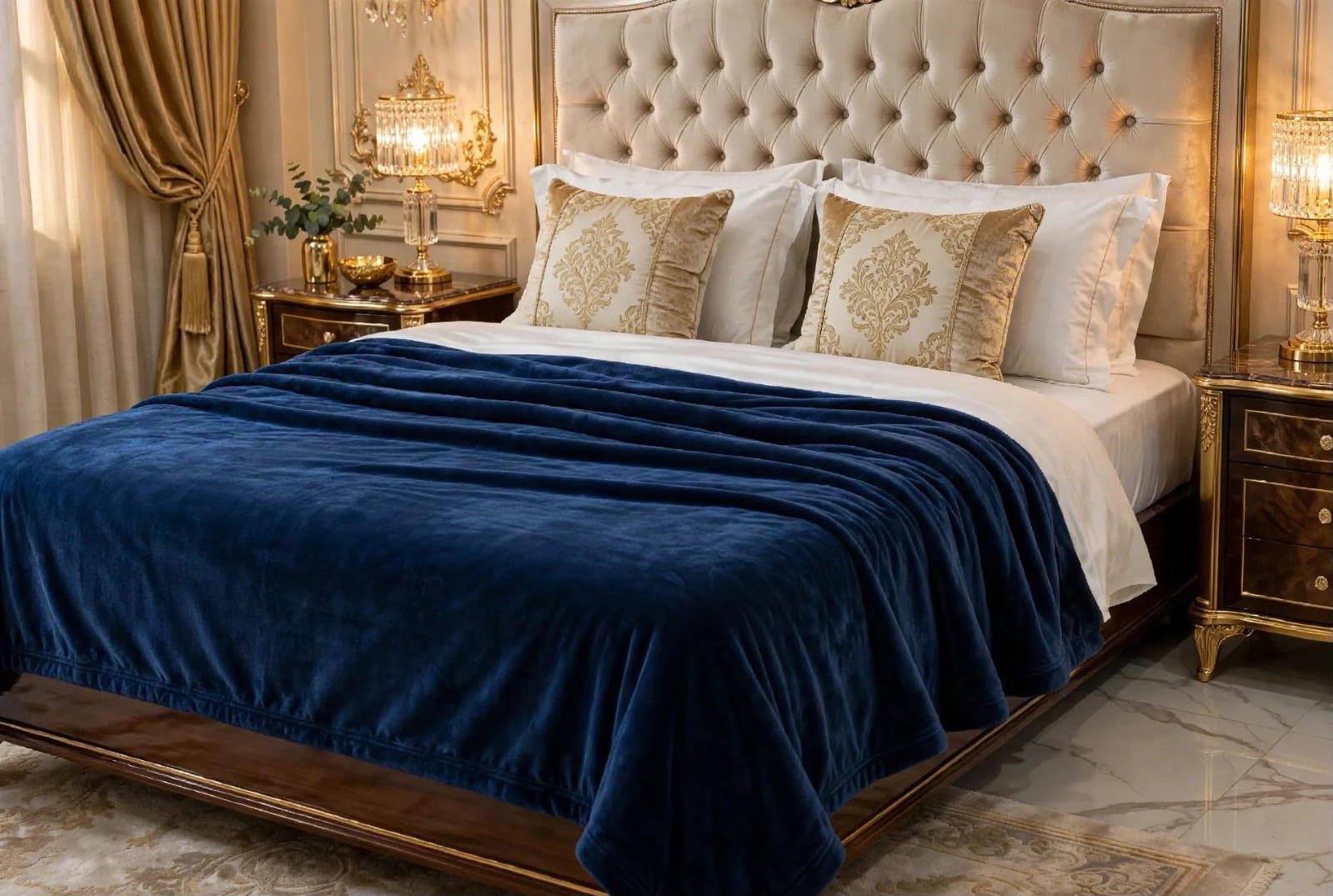 Navy blue luxury AC blanket double bed for sale in Pakistan