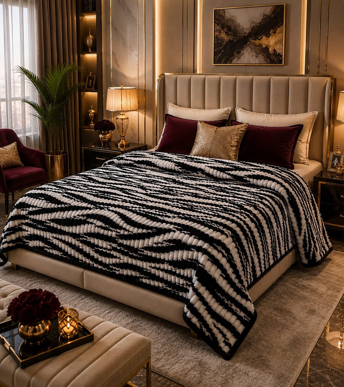 Premium puffy AC blanket for double bed in Pakistan, 90x81 size
