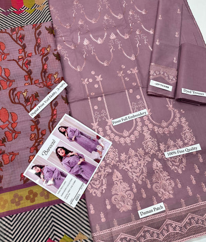 Bareeze - 3PC LAWN EMBROIDERED SHIRT WITH MANAAR PRINTED DUPATTA AND TROUSER