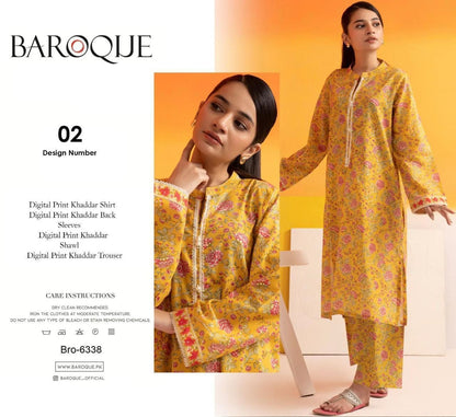 Unstitched Khaddar 3 Piece Digital Printed Dress ( Most trending Orignal Branded )