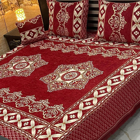 Luxury 4p premium velvet jacquard Bedsheets