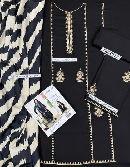 Dhanak 3Pcs Suit with wool shawl