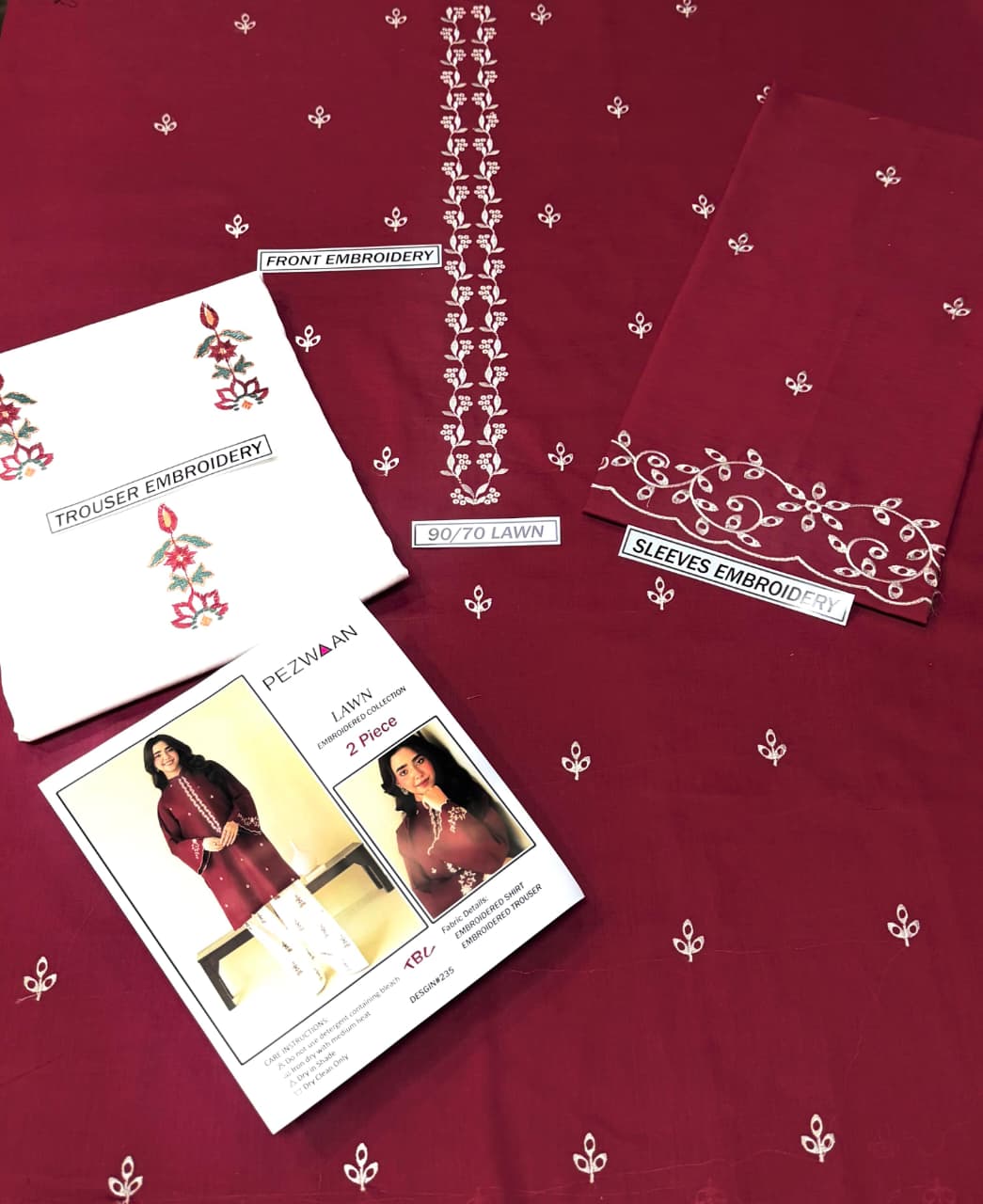Premium Embroidered Lawn 2PC Collection | Pezwaan