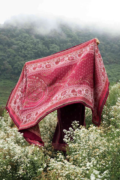 Original branded Dhanak 3p suit with wool shawl