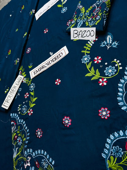 2 Piece - Unstitched Dhanak Stuff Full Embroidered Suit - Winter collection 2026