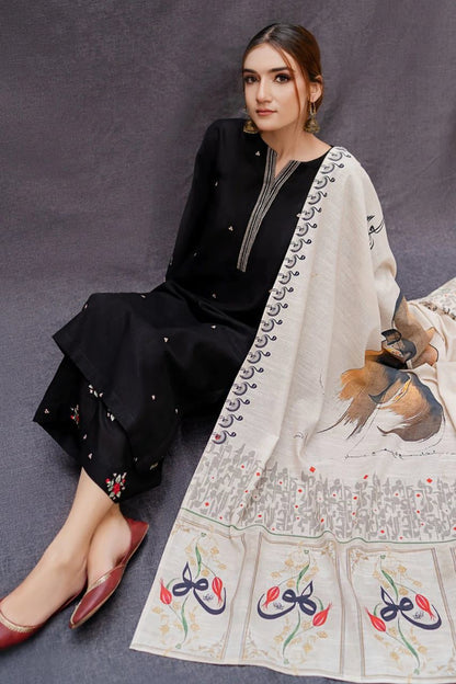 Dhanak 3Pcs Suit with wool shawl