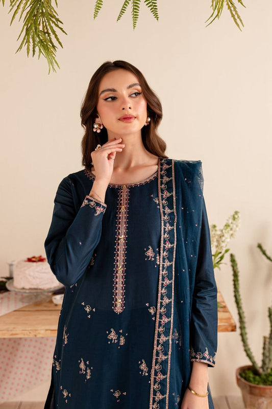 3 Piece - Unstitched Dhanak Stuff Full Embroidered Suit - Winter collection 2026