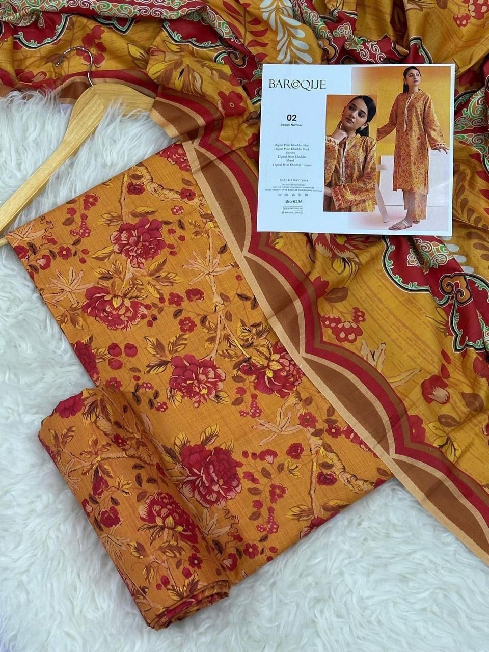 Unstitched Khaddar 3 Piece Digital Printed Dress ( Most trending Orignal Branded )