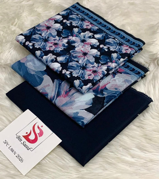 Bin Saeed Lawn 3Pcs (100% Original)