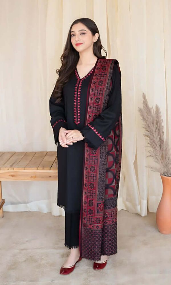 Dhanak 3Pcs Suit with wool shawl