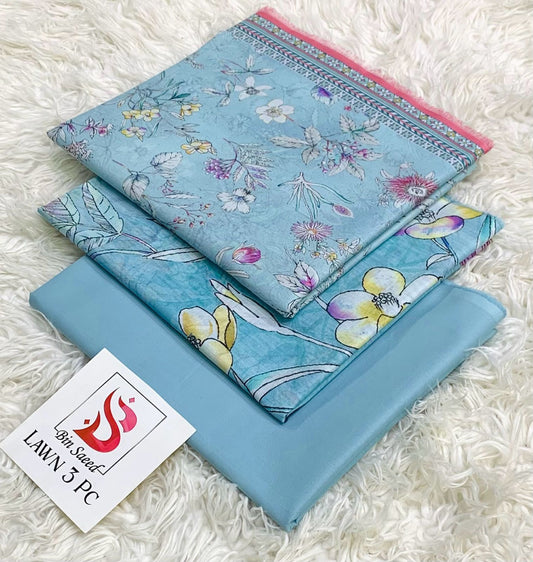 Bin Saeed Lawn 3Pcs (100% Original)