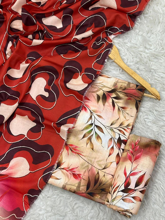 Unstitched Khaddar 3 Piece Digital Printed Dress ( Most trending Orignal Branded )