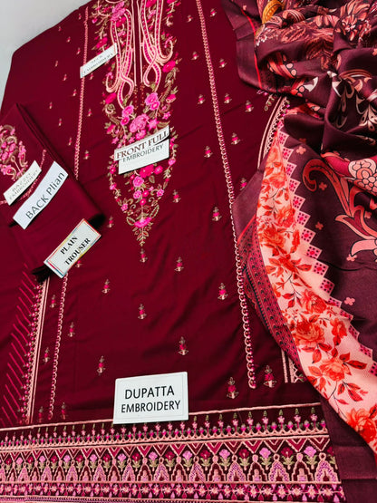 Original branded Dhanak 3p suit with wool shawl