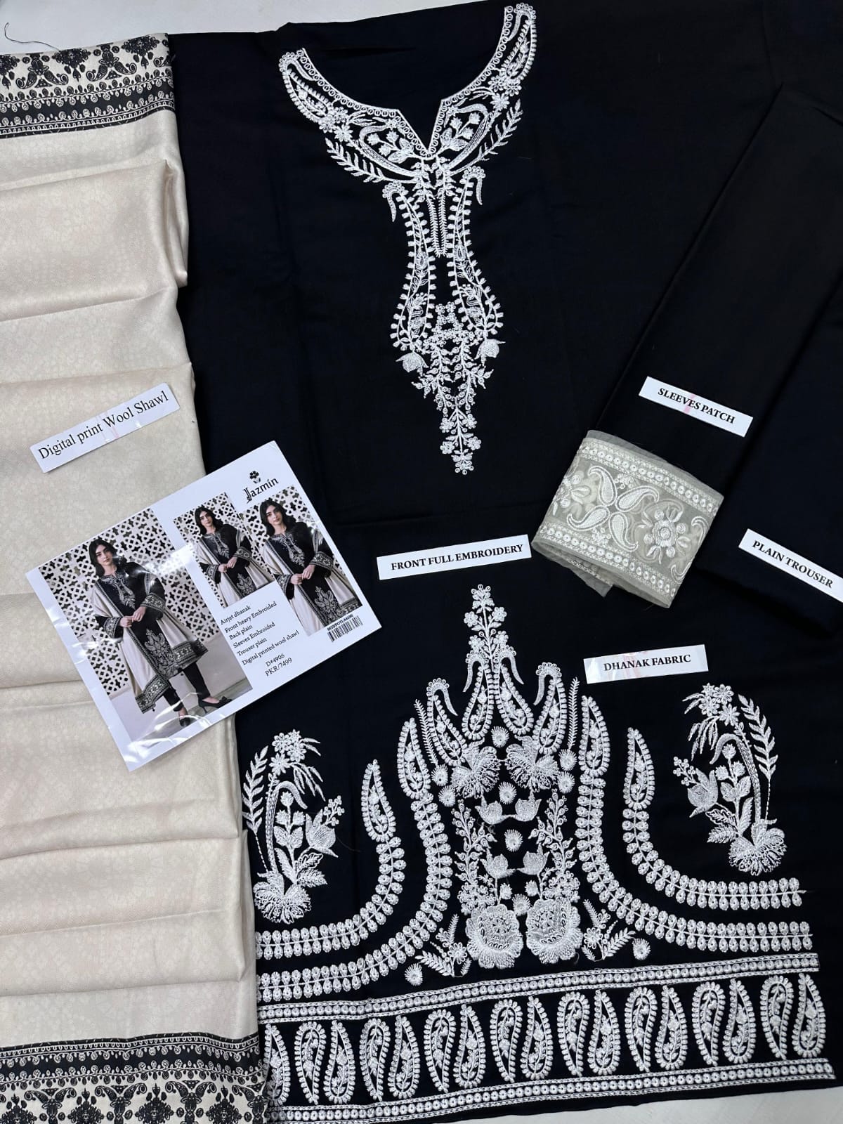 Dhanak 3p- winter collection Dhanak embroidered 3p