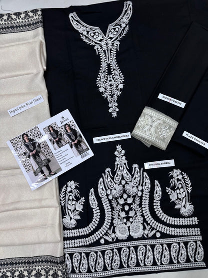 Dhanak 3p- winter collection Dhanak embroidered 3p