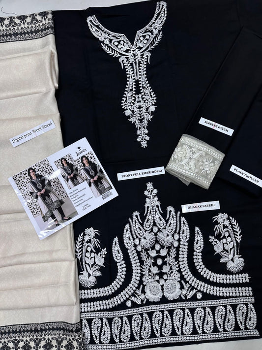 Dhanak 3p- winter collection Dhanak embroidered 3p