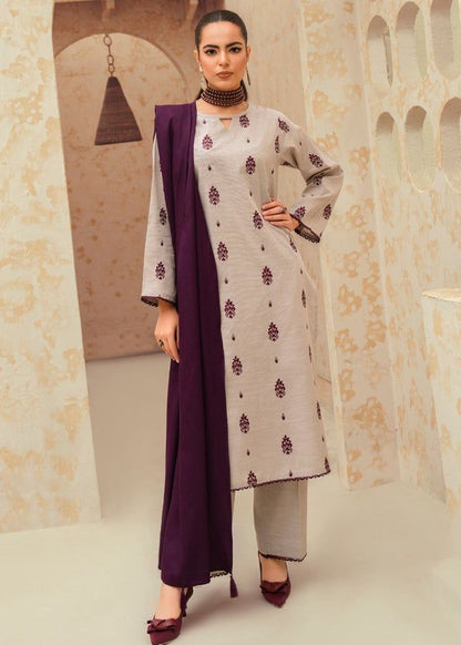 3 Piece - Unstitched Dhanak Stuff Full Embroidered Suit