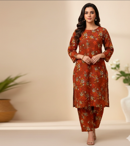Luxury Branded Khaddar 2-Piece | Premium Winter Fabric