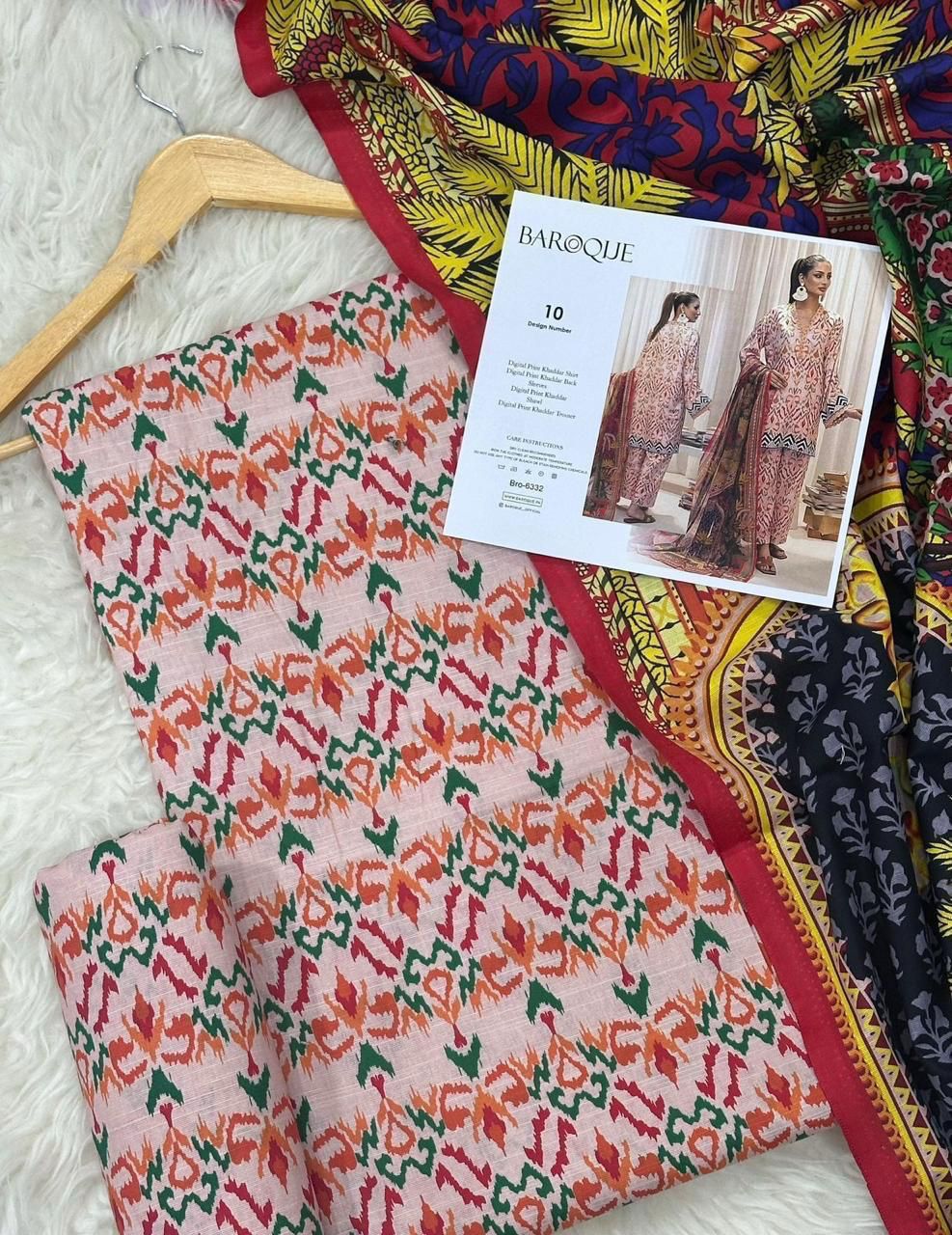 Unstitched Khaddar 3 Piece Digital Printed Dress ( Most trending Orignal Branded )