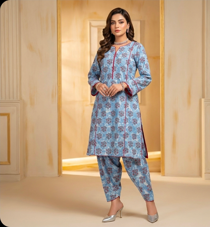 Luxury Branded Khaddar 2-Piece | Premium Winter Fabric