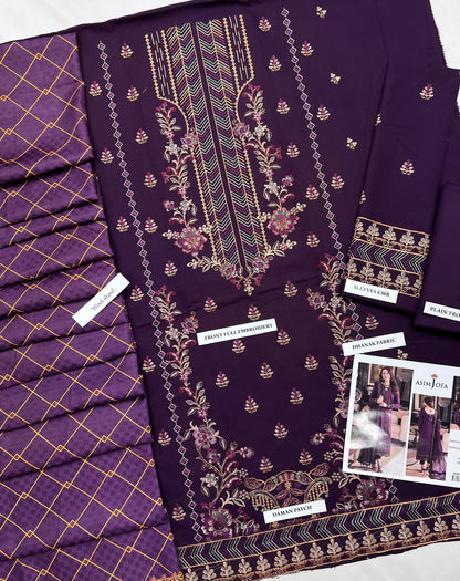 Asim Jofa brand Dhanak 3p with wool shawl