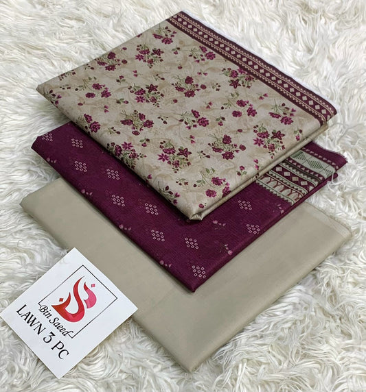 Bin Saeed Lawn 3Pcs (100% Original)