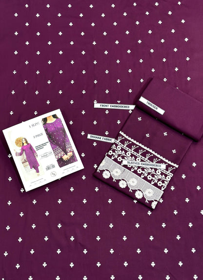 2 Piece - Unstitched Dhanak Stuff Full Embroidered Suit - Winter collection 2026