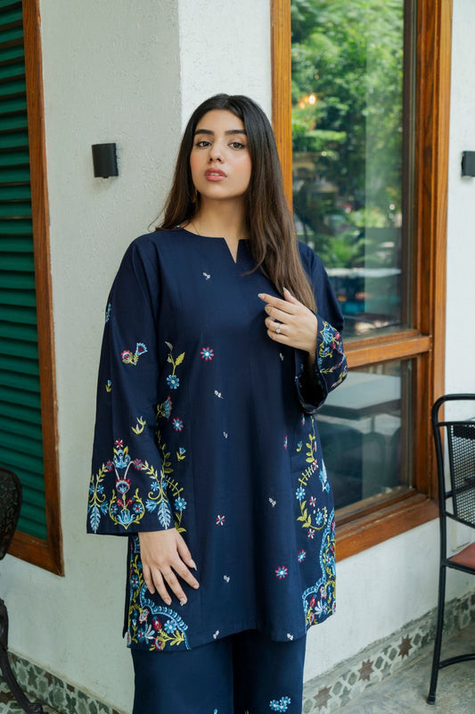 2 Piece - Unstitched Dhanak Stuff Full Embroidered Suit - Winter collection 2026