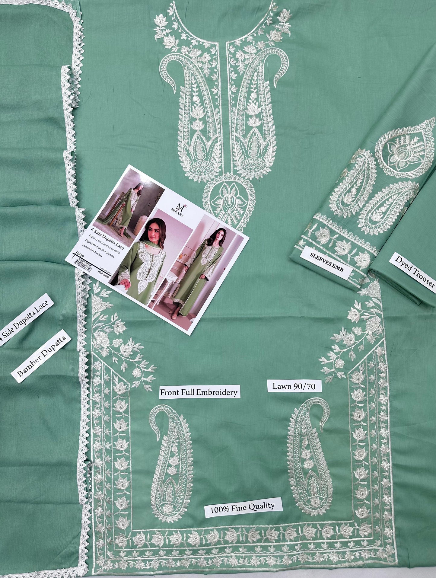 Mirana 3pc Embroidered lawn 2026