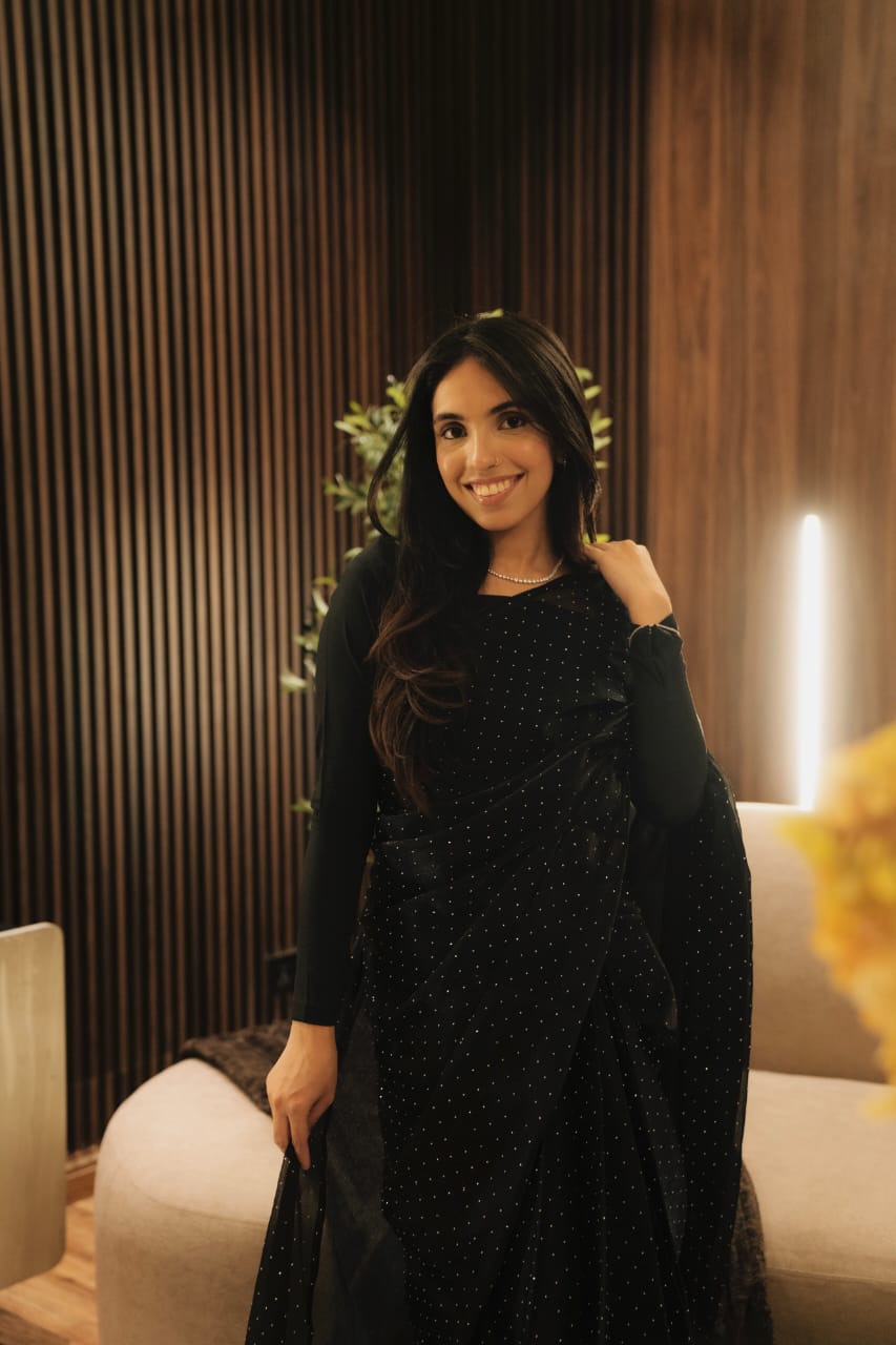 Sheesha Silk Starry Yet Black saree