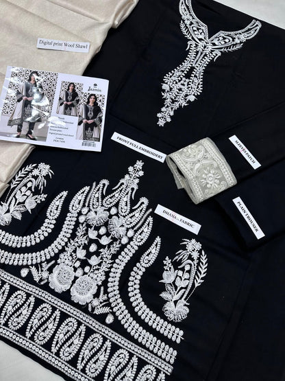 Dhanak 3p- winter collection Dhanak embroidered 3p