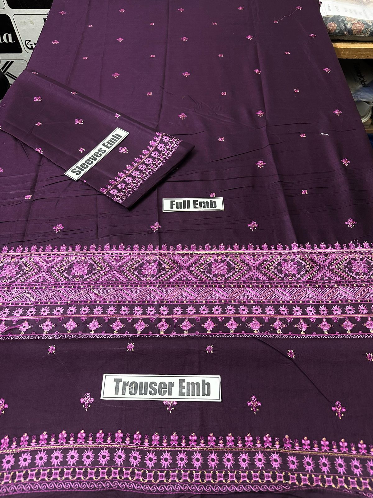 Batik Brand Dhanak 2p with thread work