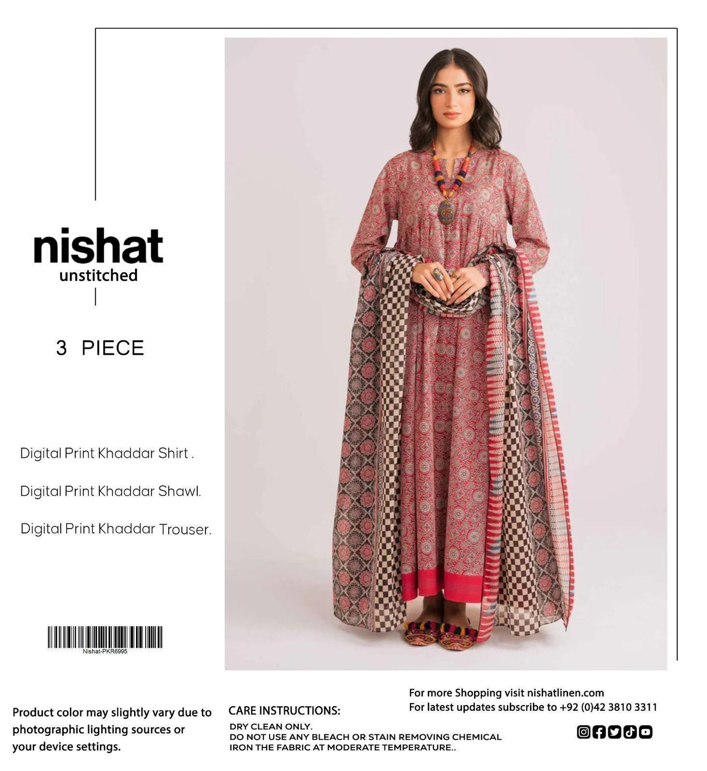 Unstitched Khaddar 3 Piece Digital Printed Dress ( Most trending Orignal Branded )