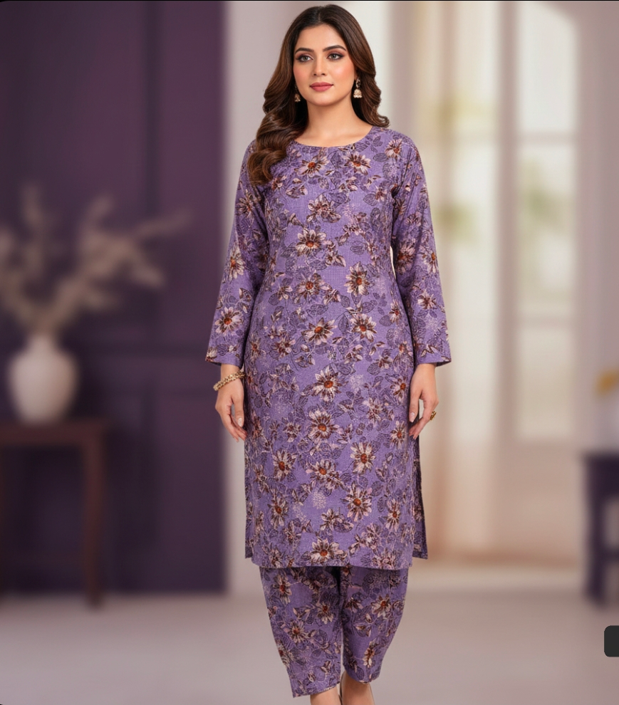 Luxury Branded Khaddar 2-Piece | Premium Winter Fabric