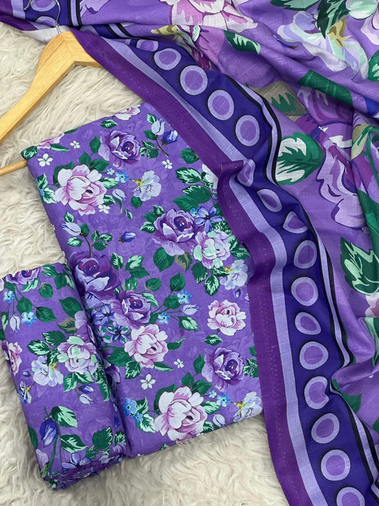 Unstitched Khaddar 3 Piece Digital Printed Dress ( Most trending Orignal Branded )