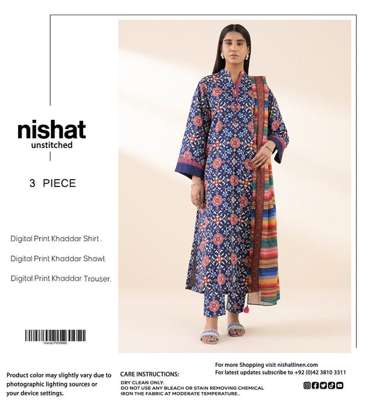 Unstitched Khaddar 3 Piece Digital Printed Dress ( Most trending Orignal Branded )