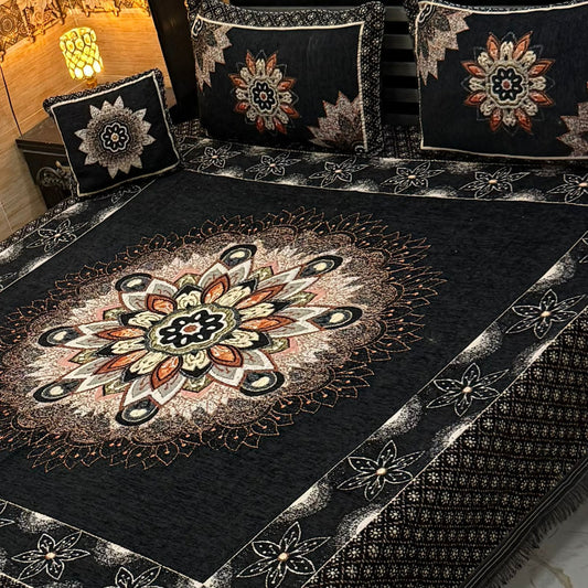 Luxury 4p premium velvet jacquard Bedsheets