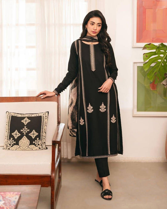 Dhanak 3Pcs Suit with wool shawl